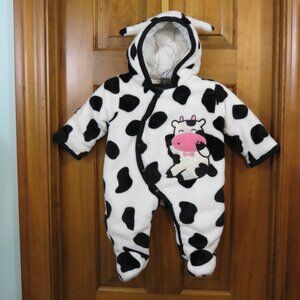 Krafbean Snow Suit Plush Cow Design Footed Size 6 Months